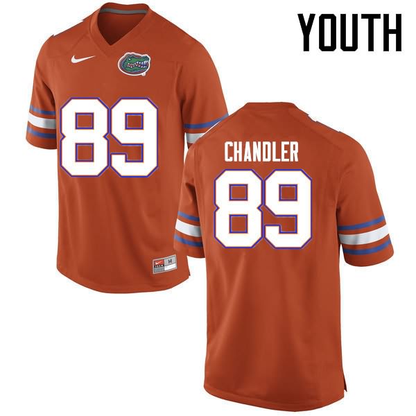 NCAA Florida Gators Wes Chandler Youth #89 Nike Orange Stitched Authentic College Football Jersey ORP2064VL